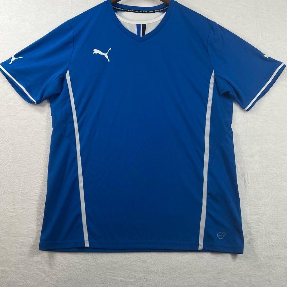 Puma Men's Blue Sports Shirt short sleeve size XL